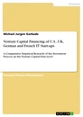 Titel: Venture Capital Financing of U.S., UK, German and French  IT Start-ups