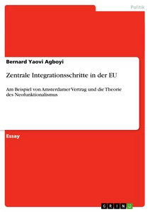 Titre: Zentrale Integrationsschritte in der EU
