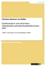 Titel: Quellenanalyse zum deutschen Außenhandel und Außenhandelsüberschuss 2007