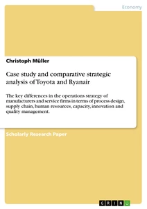 Titre: Case study and comparative strategic analysis of Toyota and Ryanair