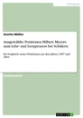 Título: Ausgewählte Positionen Hilbert Meyers zum Lehr- und Lernprozess bei Schülern