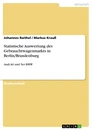 Titre: Statistische Auswertung des Gebrauchtwagenmarkts in Berlin/Brandenburg