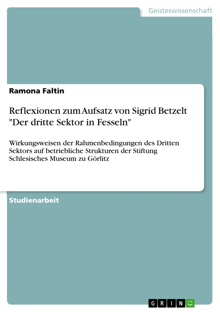 Titel: Reflexionen zum Aufsatz von Sigrid Betzelt "Der dritte Sektor in Fesseln"