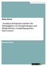 Titel: „Sozialpsychologische Aspekte der Abhängigkeit von Designerdrogen und Möglichkeiten sozialpädagogischer Intervention“