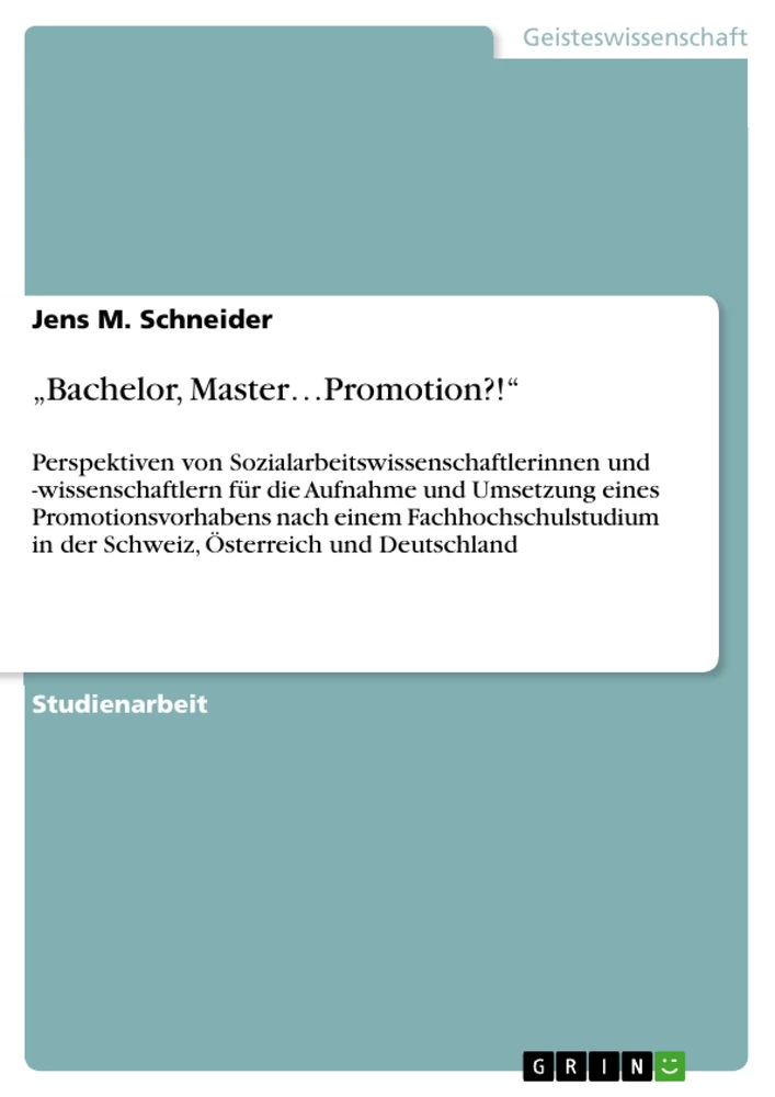 Title: „Bachelor, Master…Promotion?!“
