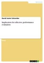 Titel: Implication for effective performance evaluation