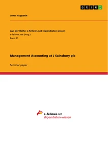 Titel: Management Accounting at J Sainsbury plc