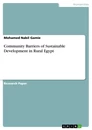Título: Community Barriers of Sustainable Development in Rural Egypt