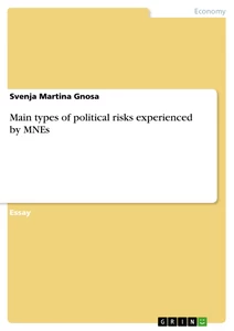 Title: Main types of political risks experienced by MNEs