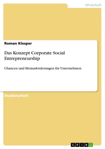 Title: Das Konzept Corporate Social Entrepreneurship