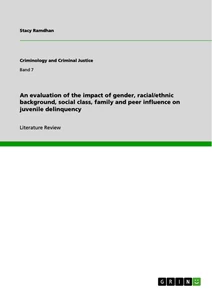 Titel: An evaluation of the impact of gender, racial/ethnic background, social class, family and peer influence on juvenile delinquency 