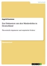 Title: Zur Diskussion um den Mindestlohn in Deutschland
