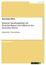 Titre: Kritische Handlungsfelder der Work-Life-Balance bei Offizieren des Deutschen Heeres