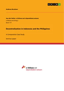 Titel: Decentralization in Indonesia and the Philippines