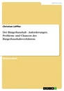 Titre: Der Bürgerhaushalt - Anforderungen, Probleme und Chancen des Bürgerhaushaltsverfahrens