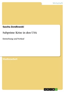 Título: Subprime Krise in den USA
