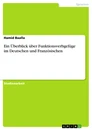 Título: Ein Überblick über Funktionsverbgefüge im Deutschen und Französischen