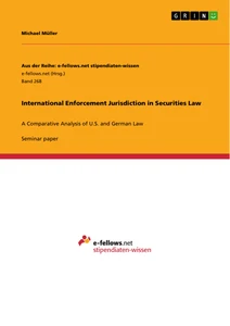 Title: International Enforcement Jurisdiction in Securities Law
