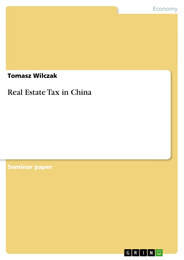 Titel: Real Estate Tax in China