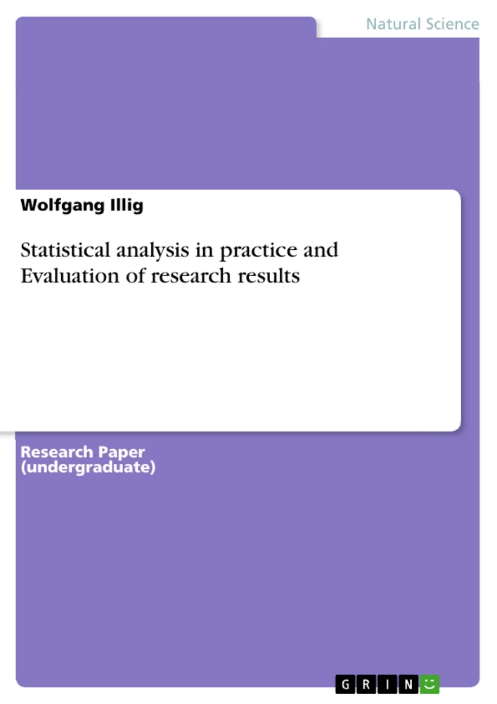 Title: Statistical analysis in practice and Evaluation of research results
