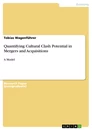 Titre: Quantifying Cultural Clash Potential in Mergers and Acquisitions