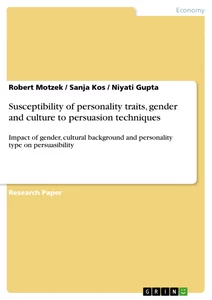 Title: Susceptibility of personality traits, gender and culture to persuasion techniques