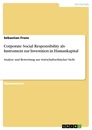 Titel: Corporate Social Responsibility als Instrument zur Investition in Humankapital