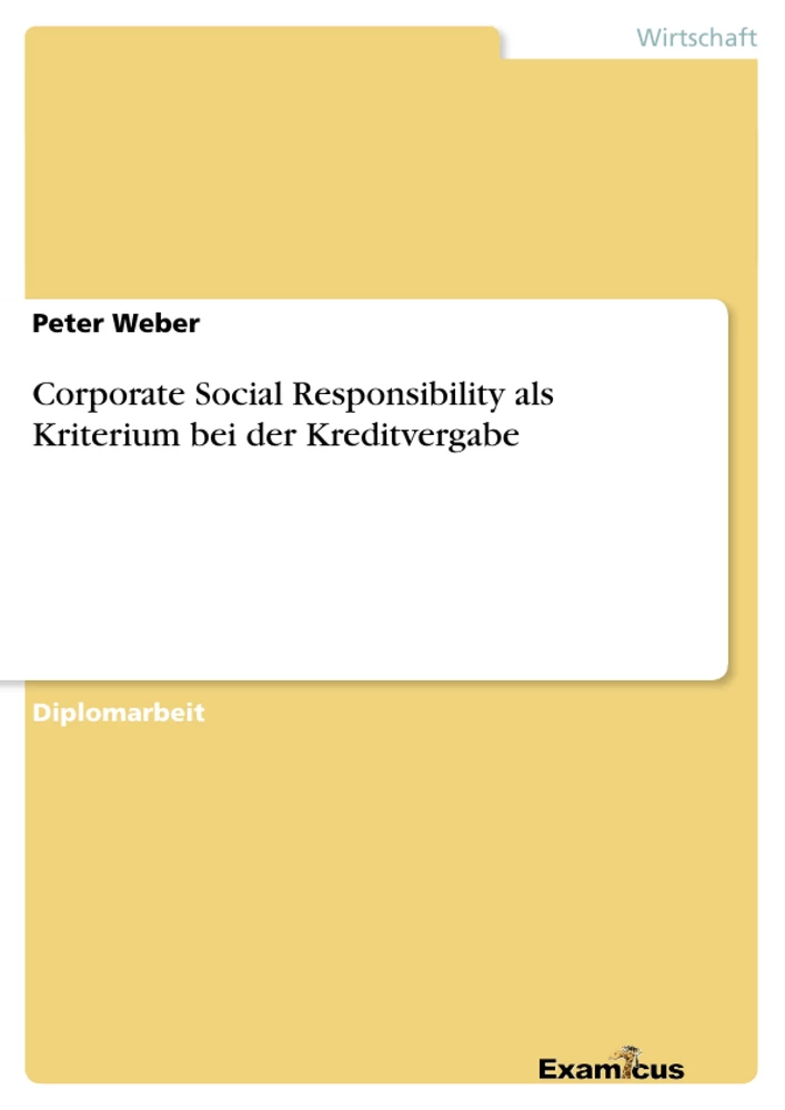 Título: Corporate Social Responsibility als Kriterium bei der Kreditvergabe