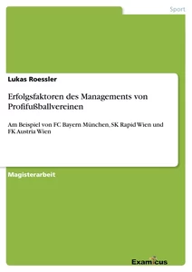 Title: Erfolgsfaktoren des Managements von Profifußballvereinen