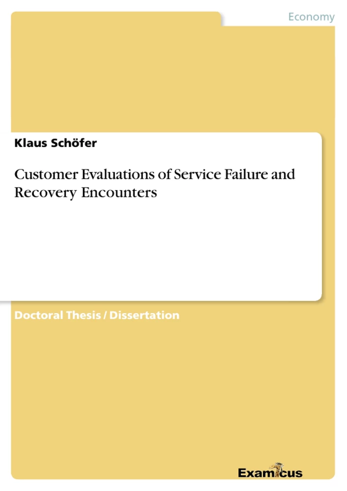 Titre: Customer Evaluations of Service Failure and Recovery Encounters