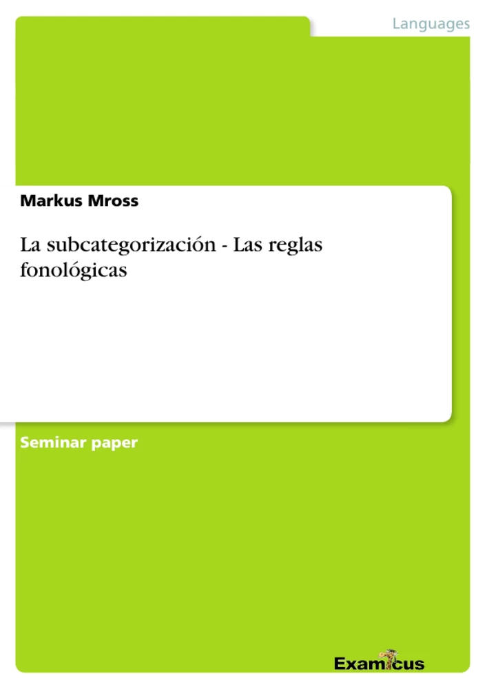 Title: La subcategorización - Las reglas fonológicas