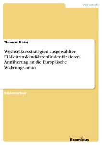 Titel: Wechselkursstrategien ausgewählter EU-Beitrittskandidatenländer für deren Annäherung an die Europäische Währungsunion