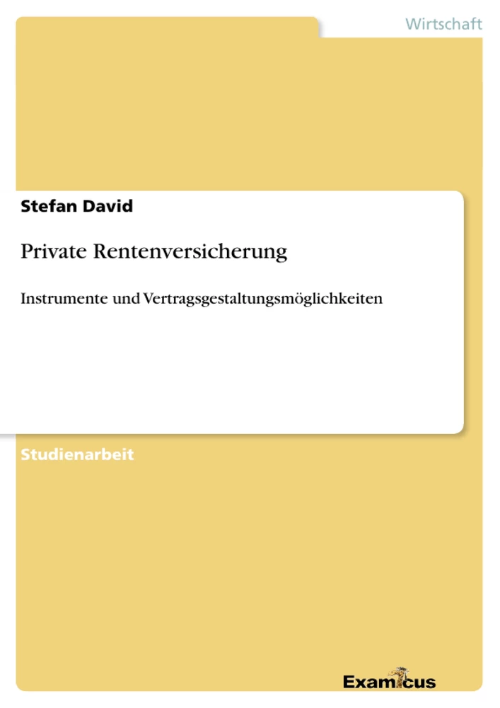 Título: Private Rentenversicherung