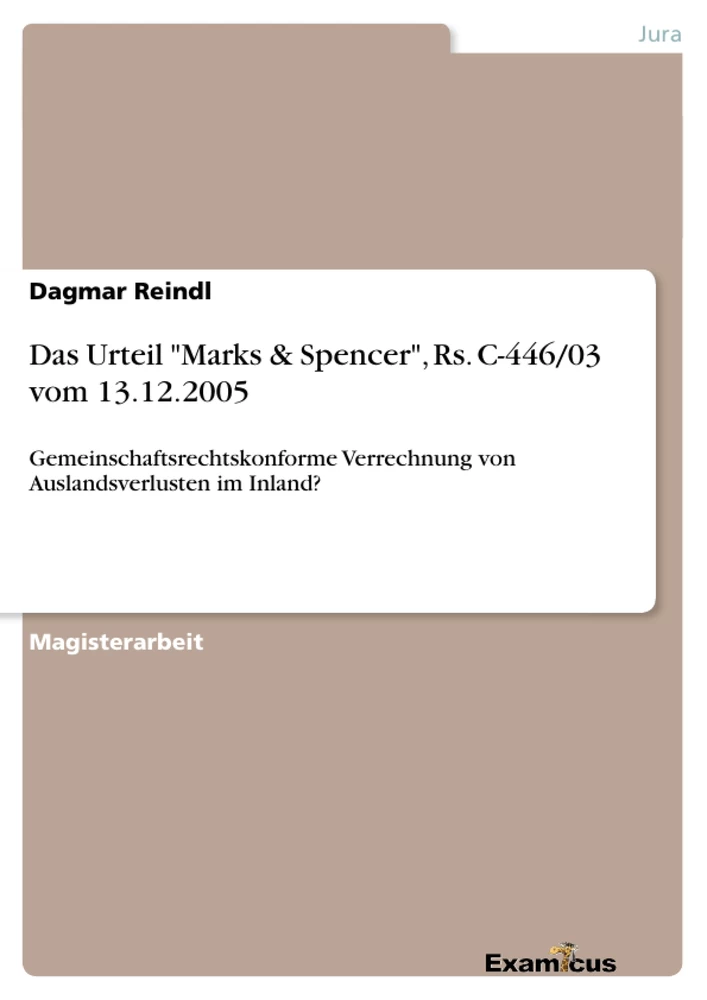 Título: Das Urteil "Marks & Spencer", Rs. C-446/03 vom 13.12.2005