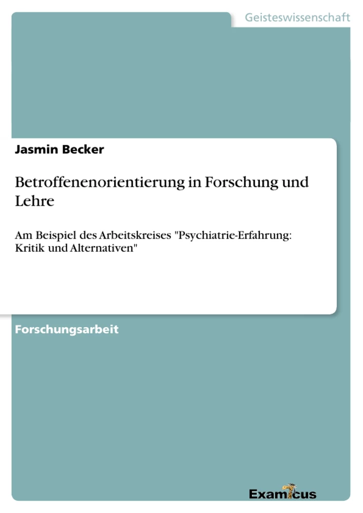 Title: Betroffenenorientierung in Forschung und Lehre