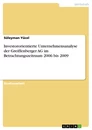 Título: Investororientierte Unternehmensanalyse der Greiffenberger AG im Betrachtungszeitraum 2006 bis 2009