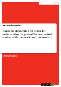 Titel: Is rational choice the best choice for understanding the peasant? A constructivist reading of the rational choice controversy