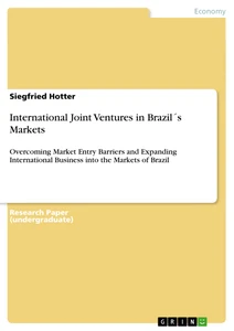 Título: International Joint Ventures in Brazil´s Markets