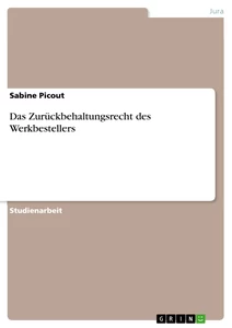 Title: Das Zurückbehaltungsrecht des Werkbestellers 
