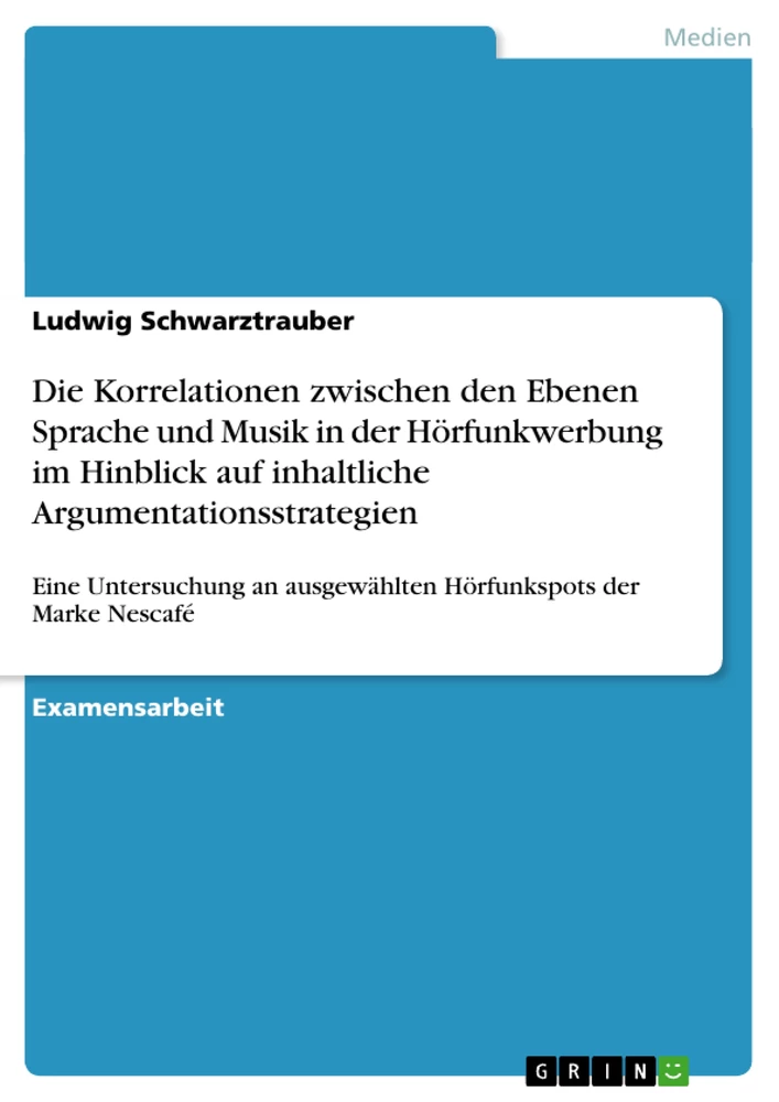 Title: Die Korrelationen zwischen den Ebenen Sprache und Musik in der Hörfunkwerbung im Hinblick auf inhaltliche Argumentationsstrategien