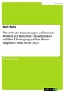 Titel: Theoretische Betrachtungen zu Terracinis Problem der Einheit des Sprachpunktes und ihre Übertragung auf den Atlante Linguistico della Sicilia (ALS) 