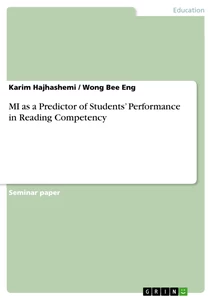 Title: MI as a Predictor of Students’ Performance in Reading Competency