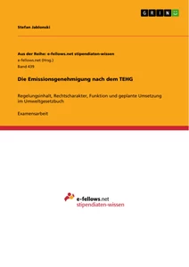 Título: Die Emissionsgenehmigung nach dem TEHG