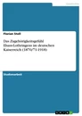 Title: Das Zugehörigkeitsgefühl Elsass-Lothringens im deutschen Kaiserreich (1870/71-1918)