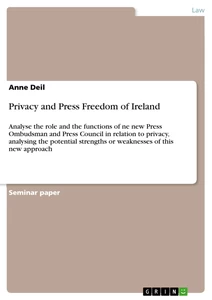 Titel: Privacy and Press Freedom of Ireland