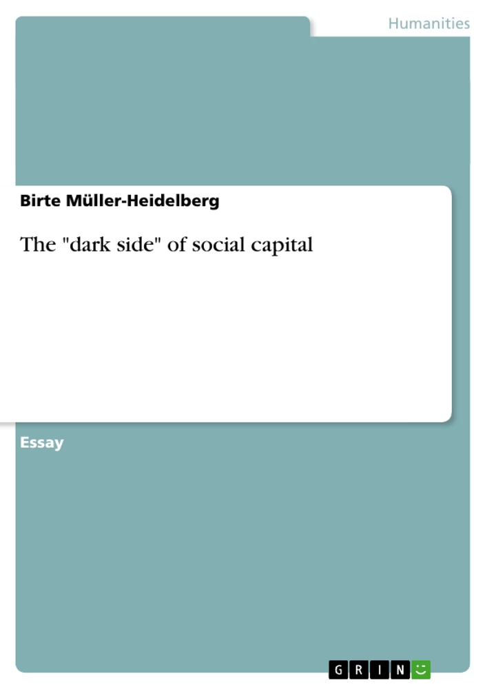 Title: The "dark side" of social capital