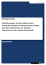 Título: Anforderungen an den Aufbau eines kennzahlenbasierten Managementcockpits und Besonderheiten der mobilen Dimension in der Finanz Informatik