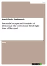 Titre: Essential Concepts and Principles of Democracy. The Correctional Bill of Right State of Maryland