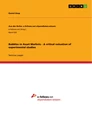 Título: Bubbles in Asset Markets - A critical valuation of experimental studies