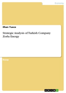 Title: Strategic Analysis of Turkish Company Zorlu Energy